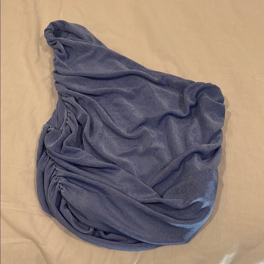 Blue One-Shoulder Top